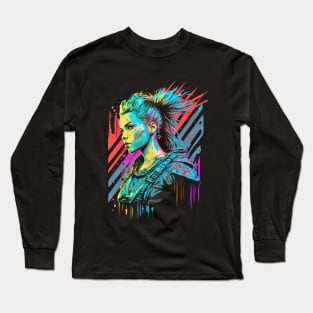 Neon Cyberpunk Viking - V1.19 Long Sleeve T-Shirt